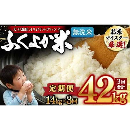 ふるさと納税 「筑後平野のふくよか米」 無洗米 14kg(5kg×2袋、2kg×2袋)×3回 合計42kg 福岡県大刀洗町