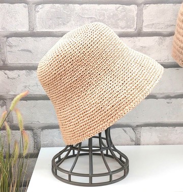 手工编织篮子帽子海滩稻草太阳帽