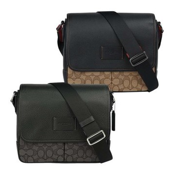 COACH Sprint Map 25 緹花布拼皮革翻蓋斜背包(任選) CE534