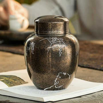 純錫罐 望禧茶倉復古中號錫罐純錫茶葉罐密封儲茶罐 純錫純手工