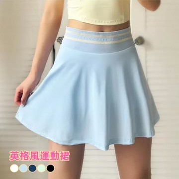 【A&R】絲滑超顯瘦A字英格風運動裙 S-XL 五色任選(跑步 騎車 瑜珈 羽球 網球 高爾夫球 百搭)
