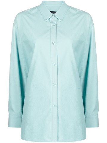Juun.J - long-sleeve cotton shirt - women - Cotton - 36 - Blue