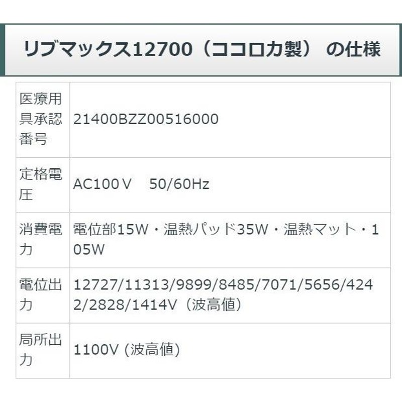 リブマックス12700 中古 AAランク 2年保証 ココロカ 電位治療器 | LINEブランドカタログ