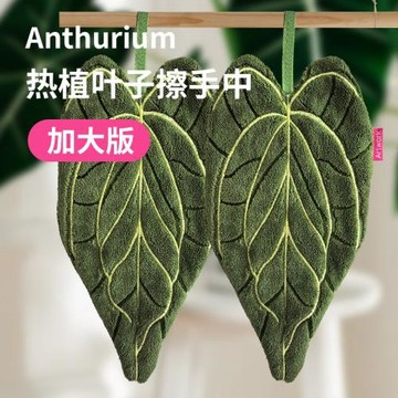 樹葉子花燭植物擦手巾掛式吸水速干抹布珊瑚絨廚房毛巾手帕不掉毛