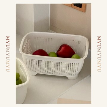 隔日到貨｜雙層瀝水盆 洗菜 蔬果濾水籃 洗菜瀝水盆 水果瀝水籃 廚房清洗盆 家用盆｜MYUMYU 沐慕家居 台灣