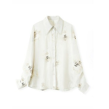 【巴黎精品】現貨+預購 襯衫長袖上衣-浪漫印花寬鬆防曬女裝2色a1gv2