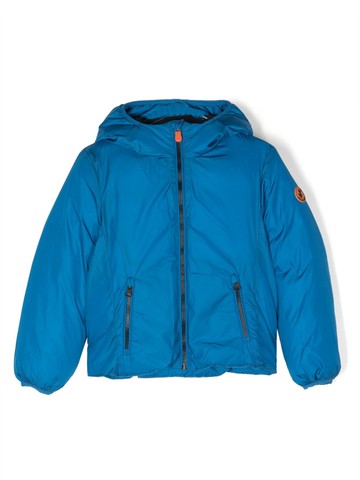 Save The Duck Kids - hooded padded jacket - kids - Nylon/Polyester/Recycled Nylon - 12 yrs - Blue