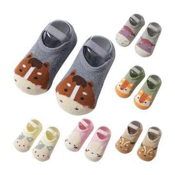 【Mesenfants】(3入)嬰兒襪 童襪 防滑襪 秋冬加厚防掉跟地板襪 寶寶襪 室內鞋襪