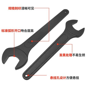 【五金 熱銷】單頭呆扳手重型開口工具多功能死口扳手加長叉口鍛打發黑加厚扳手 優選