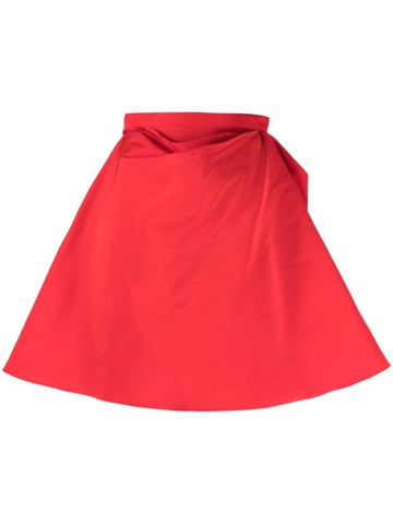Alexander McQueen - pleated A-line skirt - women - Polyester - 40 - Red