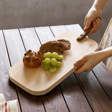 長形天然檜木砧板/托盤(附把手) 單一規格