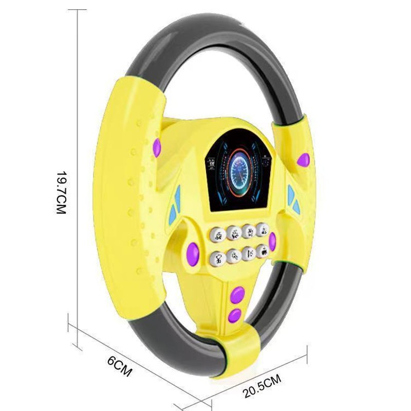 知育車 ハンドル バス おもちゃ 乗り物 音楽 運転 手先 イエロー＆ピンク | LINEショッピング