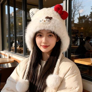 現貨+預購 韓版毛帽毛線帽子針織帽秋冬加絨厚磅保暖帽百搭冷帽休閒帽-貓咪耳朵n1mp87