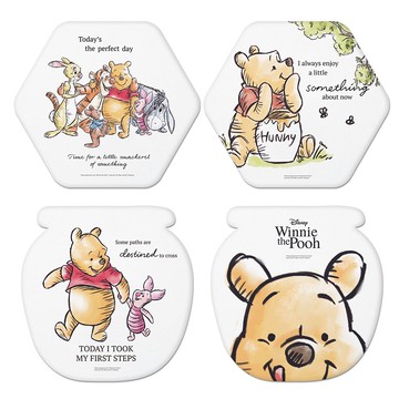 Disney 迪士尼 維尼系列 造型珪藻土餐墊 悠閒維尼/朋友時光/貪吃維尼/牽手維尼
