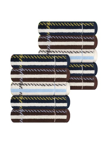 Countess Mara Checkered Pattern 40cm x 40cm 200g 10 Pieces Face Towels