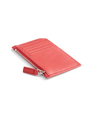 Royce New York Leather Zipper Credit Card Case