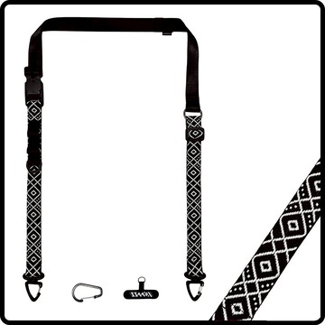 【圖騰系列】原民風格圖織多功能背繩快扣款3.0-傳承者黑白圖織