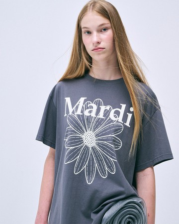 MARDI MERCREDI 印花短TEE 鐵灰色 經典小雛菊 象牙白花 寬鬆 UNISEX TSHIRT FLOWERMARDI