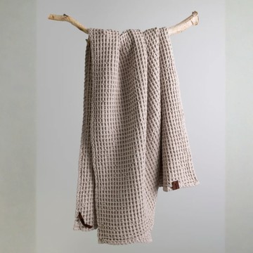 丹麥Humdakin 華夫格紋有機棉浴巾 70x135cm - 米灰