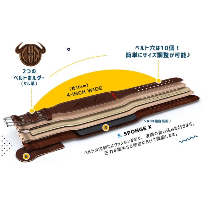 トレーニング パワー ベルト ウェイトリフティング ジム RDX ベンチプレス 重量挙げ サポーター 牛革 ブラウン 茶色 高級感 ヌバックレザー  おしゃれ 正規品 | LINEショッピング