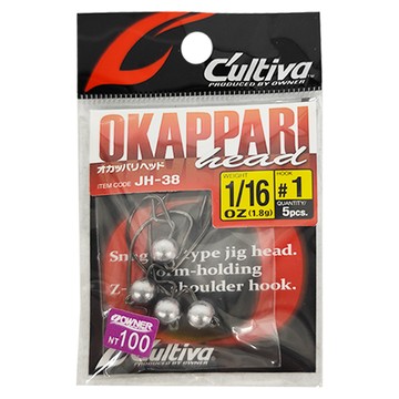OWNER 歐娜 C'ultiva 軟蟲曲柄鉛頭鉤 JH38 RB2 Set - 1/16 oz #1  2026/01/16  5入  1組