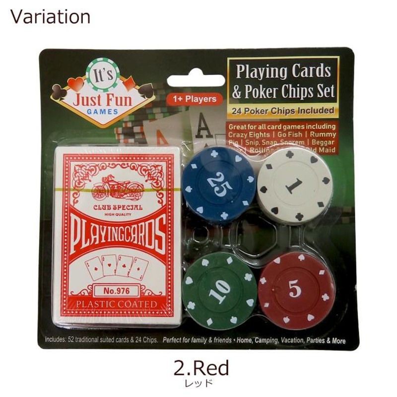 プレイング カード ＆ ポーカー チップ セット レッド Cards & Poker