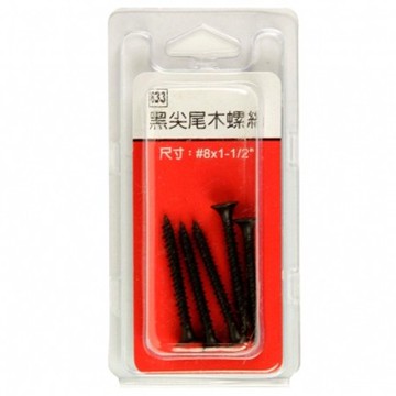 633黑尖尾木螺絲#8x1-1/2"