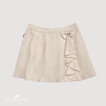 【SCOTTISH HOUSE】卡其色側蝴蝶結壓折造型褲裙CFT22255