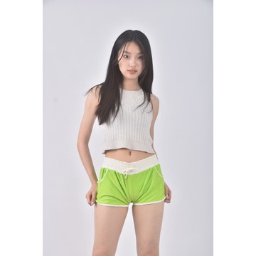 (L) 運動質感棉質綠色短褲二手衣