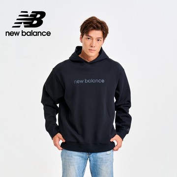 【New Balance】 太空棉感連帽上衣_男性_黑色_MT41571BK