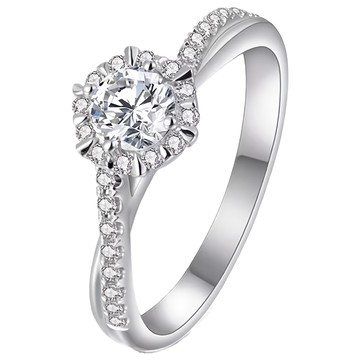 CF Diamond 女戒 莫桑鑽 星織 1克拉 可調式戒圍  銀色