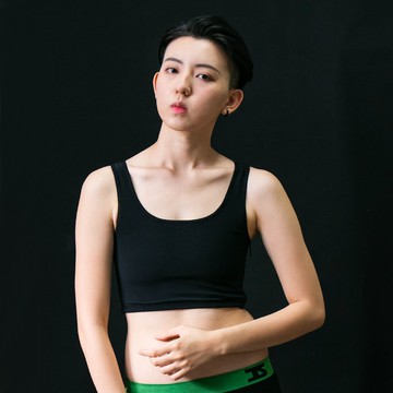 【T-STUDIO】全網布系列/防駝機能/側拉半身束胸內衣-黑