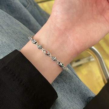 【巴黎精品】現貨+預購 925純銀手鍊鋯石手鏈-ins小眾設計復古女飾品a1bo27