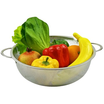 QUEEN SENSE 雙耳濾水盆  1個  26cm  銀色