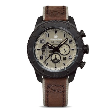 elegantsis 傑本尼氏 ELJX48MQS-AH64-OY01LC 阿帕契限量計時碗錶 沙色面45.5mm