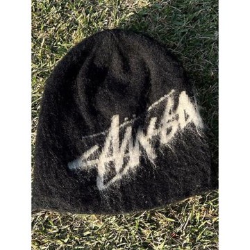 美潮 羊毛混紡 拉絨針織毛線冷帽情侶保暖嘻哈韓版字母街頭街舞