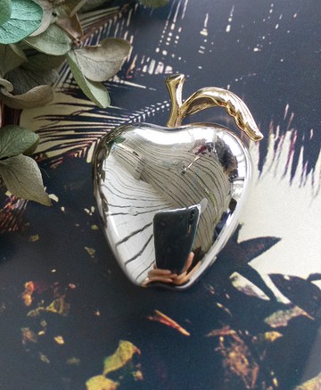 Vintage Jewelry  LC 蘋果 電鍍雙色 別針