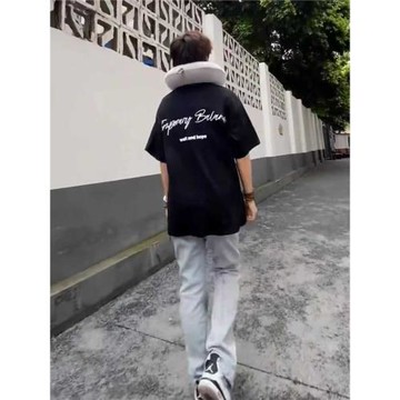 美式高街重磅純棉oversize短袖T恤男2025新款潮牌情侶寬松上衣夏