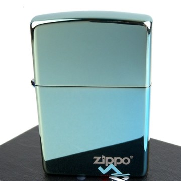 ZIPPO 美系~超質感Teal青綠色鏡面LOGO字樣打火機