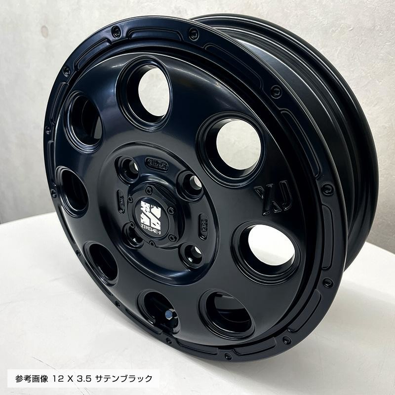 604V 145/80R12 80/78N エクストリームJ KK03 12×4.0 サテンブラック 4