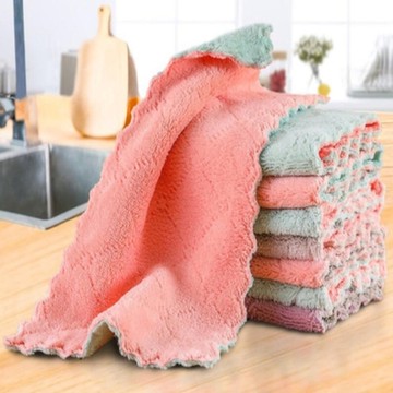 【10入】小條  (約24cmx15cm) 台灣現貨 雙色抹布 超細纖維 珊瑚絨