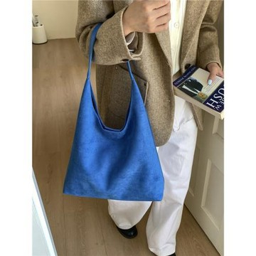 糖果色麂皮絨包包女大容量腋下包2026新款時尚復古百搭通勤托特包
