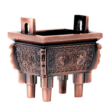 風水閣 仿古香爐香插盛鼎聚寶龍鼎方鼎風水擺件 香爐家用室內供佛