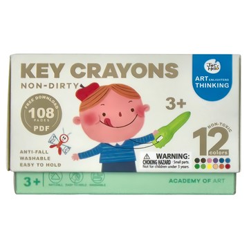 Jar Melo 鑰匙造型蠟筆 12色 無毒 防摔 易清洗  1組