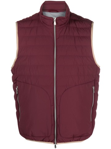 Brunello Cucinelli - padded zip-up gilet - men - Polyamide/Elastane/Nylon/Feather Down - XL - Red