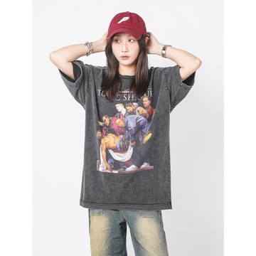 美式復古TUPACS HAKER 2PAC圖派克印花短袖T恤長袖圓領連帽衛衣