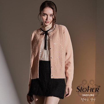 SiOHER.D韓國羊絨感小香風針織開襟衫