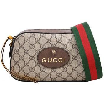 GUCCI 476466 Neo Vintage GG Supreme 立體虎頭標相機包.駝/棕