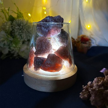 【MU工坊】紅草莓擴香石夜燈/水晶擴香燈/碎石/室內香薰/淨化