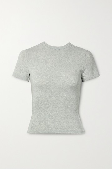 Skims - Stretch-cotton Jersey T-shirt - Light Heather Gray - Light gray - 2XL